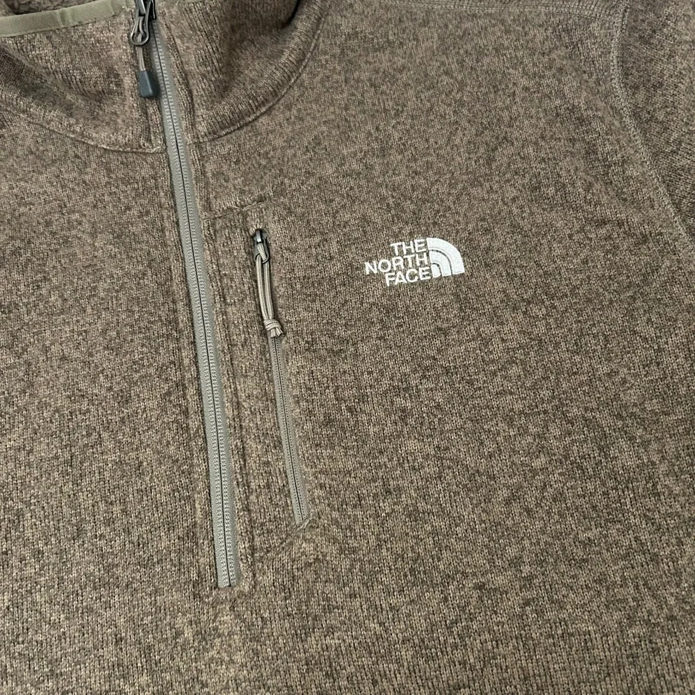 The North Face Gordon Lyons Sweater Men XXL Brown 1/4 Zip Fleece Pullover